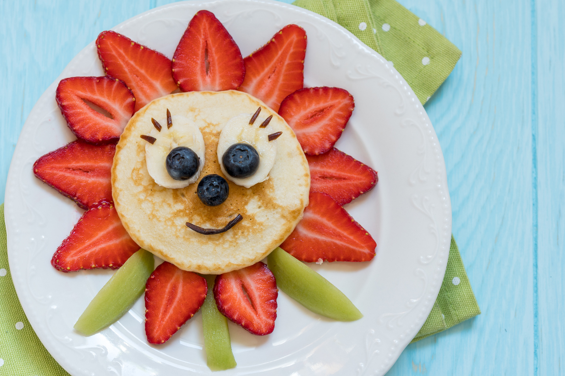 Pancakes with berries for kids